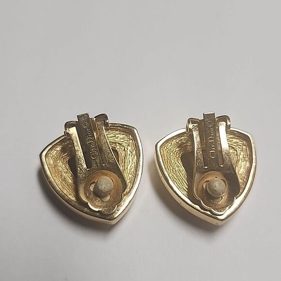 Vintage Christian Dior Blue Cluster Earrings Regal Statement Pave 3/4” CLIP - Picture 2 of 6